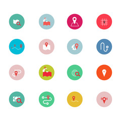 Universal Navigation icon set. Flat design modern vector illustration