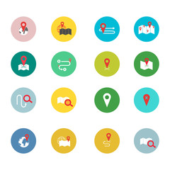 Universal Navigation icon set. Flat design modern vector illustration