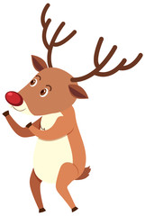Single character of reindeer on white background