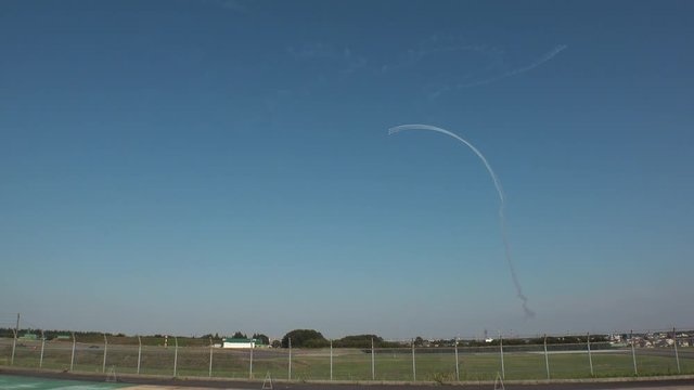 SAITAMA, JAPAN - 2 NOVEMBER 2019 : &ldquo;Blue Impulse Japan Air Self-Defense Force (JASDF) aerobatic demonstration team&rdquo; on the test flight. The day before the &ldquo;Iruma Air Show Festival&rdquo; at Iruma Air Base.