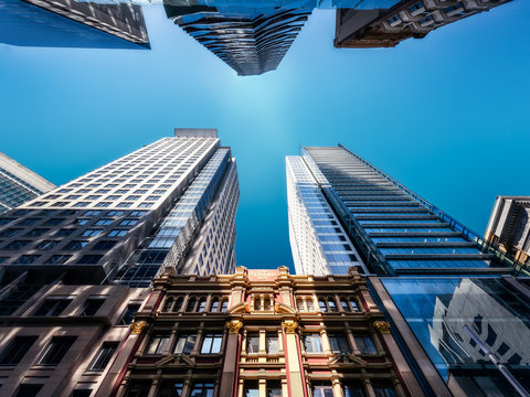 Traditional and Modern Landmarks in Downtown Sydney, New South Wales, Australia.