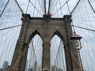 brooklyn bridge and new york city manhattan