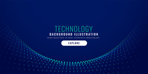 blue glowing particle mesh technology background design