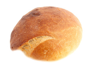 Fresh rosy bread isolated on a white background