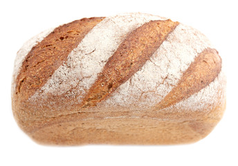 Fresh rosy bread isolated on a white background