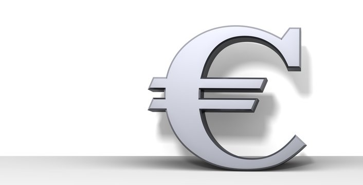 euro sign silver 3d symbol eu currency icon