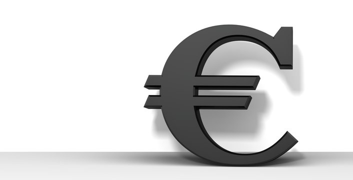 euro sign black 3d render € symbol icon 
