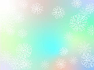 Christmas backdrop. Snowflakes collection. Seasonal holiday. Vector christmas pattern. Beautiful snowflakes abstract blue banner on colorful backdrop.