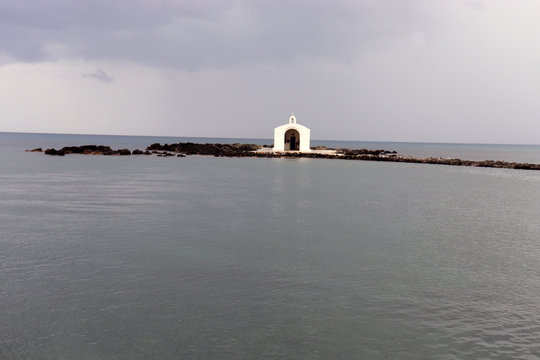 Agios Nikolaos Church in the Sea in Crete