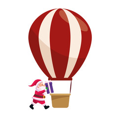 santa claus and hot air balloon icon