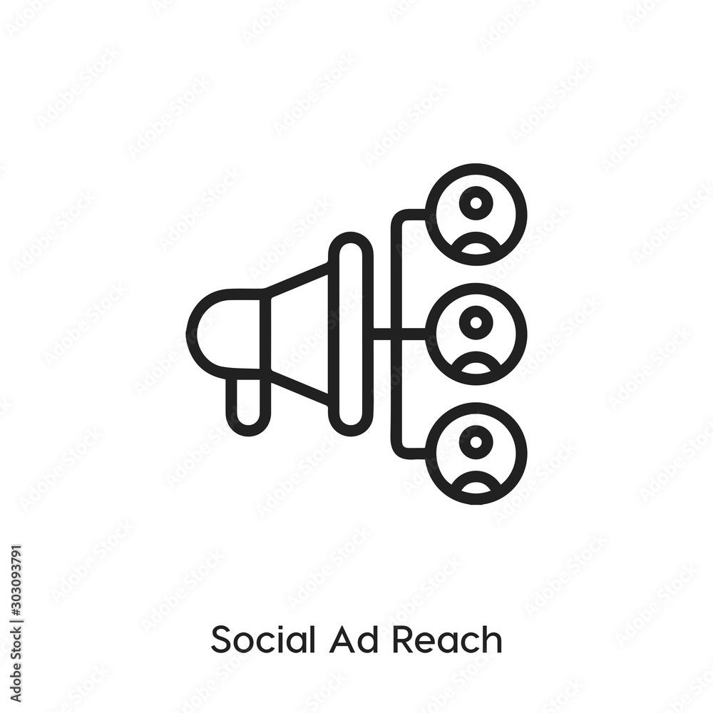 Wall mural social add research icon vector symbol sign