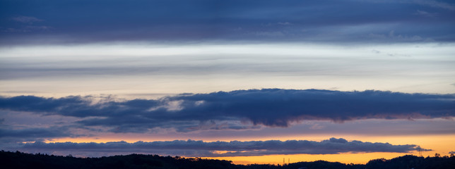 beautiful sky at sunrise in the south of France
