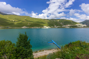 Beautiful mountain lake Kezenoy Am or Kezenoyam in Chechen republik in Russia