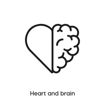 heart and brain icon. heart and brain vector symbol. Linear style sign for mobile concept and web design. heart and brain symbol illustration. Pixel vector graphics - Vector	