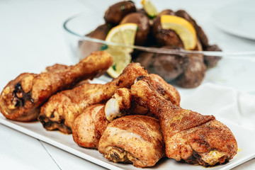 Curried Chicken Drumsticks On Table