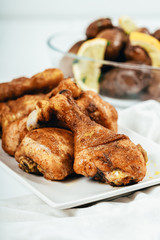 Curried Chicken Drumsticks On Table
