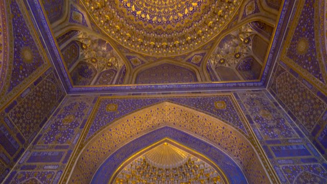 Inside a golden mosque in Uzbekistan