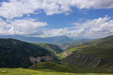 Fototapeta premium Russian region, Chechen Republic, Caucasus Mountains