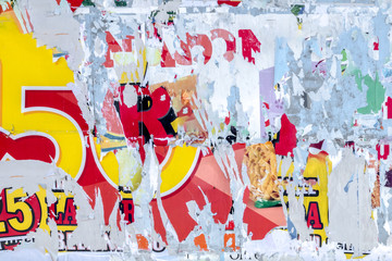 Grunge Background with Old Torn Posters