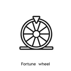 fortune wheel icon. Lottery wheel vector symbol. Linear style sign for mobile concept and web design. fortune wheel symbol illustration. Pixel vector graphics - Vector	