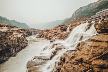 Hukou waterfall, a famous waterfall in China