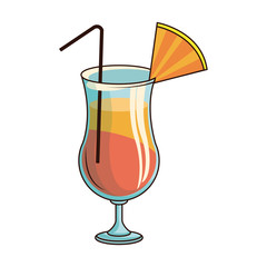 sunrise cocktail drink icon, flat design
