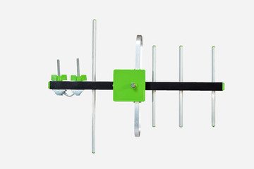 Yagi Antenna for UHF TV on white background .