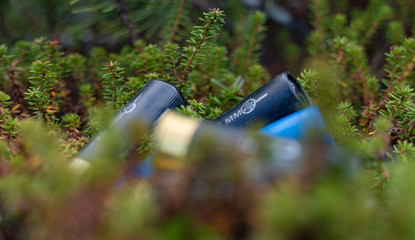 hunting cartridges lying in the grass
