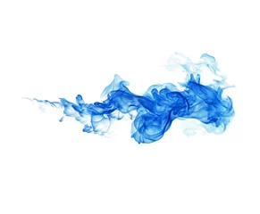 Badezimmer Foto Rückwand Blauer Rauch auf weißem Hintergrund © photodeedooo