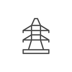 Electric pylon line outline icon