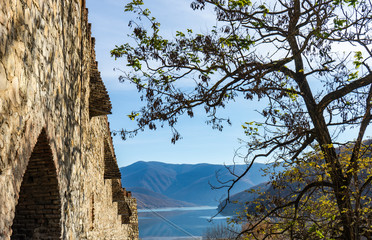Famous Ananuri castle in Georgia