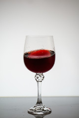 drops of wine in a glass on a light background2