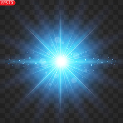 Obraz premium Star burst with dust and sparkle isolated.
