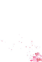 Fototapeta premium Beautiful watercolor ink drops on white paper, splatter spreading on clear background. Perfect for motion graphics, digital composition.
