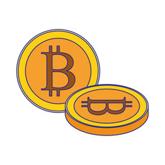 Isolated bitcoins icon vector design