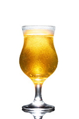 glass of beer isolated on white background.