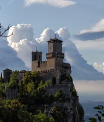 Cliffside castle in San Marino © Kent Morris