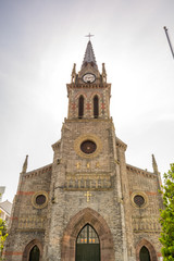 Main building and clock tower of Jiangbei Catholic Church, located at the end of Ningbo old bund,...