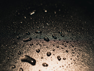water drops on table