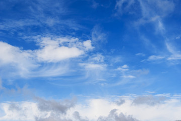 beautiful blue sky with clouds, bright natural background