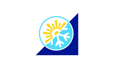 Air conditioner logo sign symbol. Hot and cold symbol.