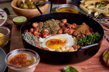 Arabic cuisine, Egyptian Breakfast - Beans; Middle Eastern traditional breakfast. It's also Ramadan 'Suhur' or 'Suhoor'. It's an Islamic term referring to the meal consumed early in the morning by Mus