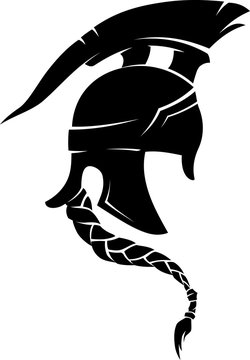 Female Spartan Helm Design Silhouette
