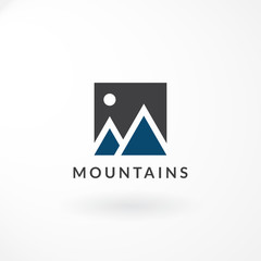 Logo Design with Combination Moon and Mountain