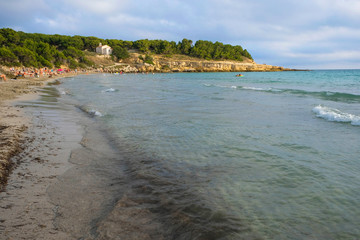 Mediterranean beach in Provence in the fall. Provence tourism.