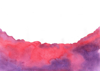 Abstract grunge red and violet watercolor hand painting background for decoration. © beelaa