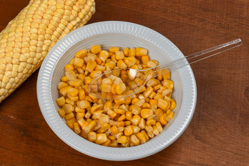 plate with corn cooked