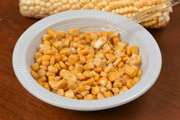 plate with corn cooked