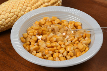 plate with corn cooked