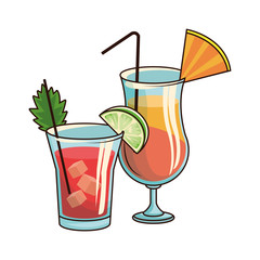 sunrise cocktail and liquor shot
